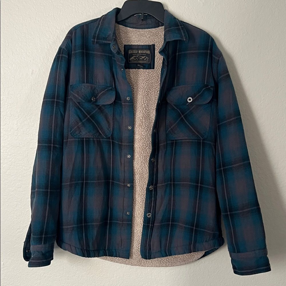 Grizzly Mountain Men's Sherpa lined Flannel Shirt in Size  L